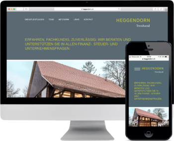 Website der  Heggendorn Treuhand AG auf Desktop und Mobile