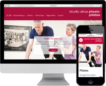 Website Regula Akos, Physiotherapie und Pilates auf Desktop und Mobile