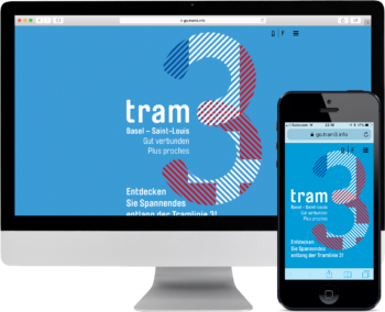 Website für die Verlängerung der Tram-Linie 3 auf Desktop und Mobile