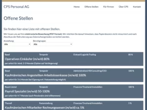 CPS Personal Jobangebote